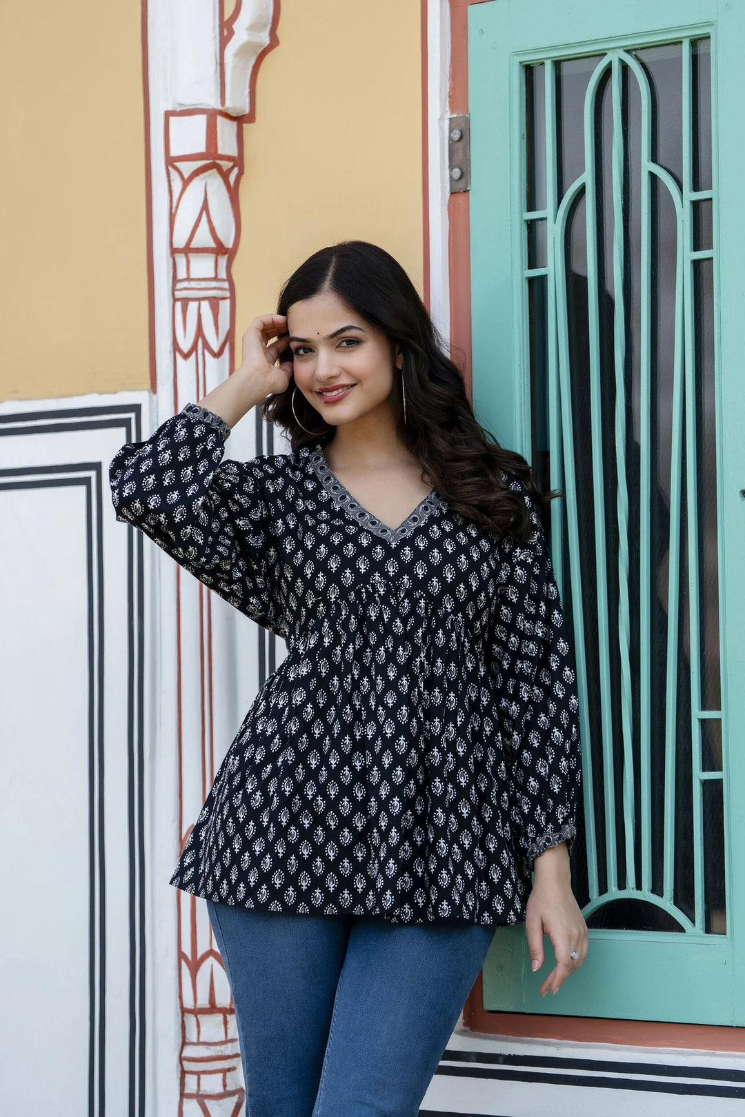 Peplum Top in Kajal Luxe