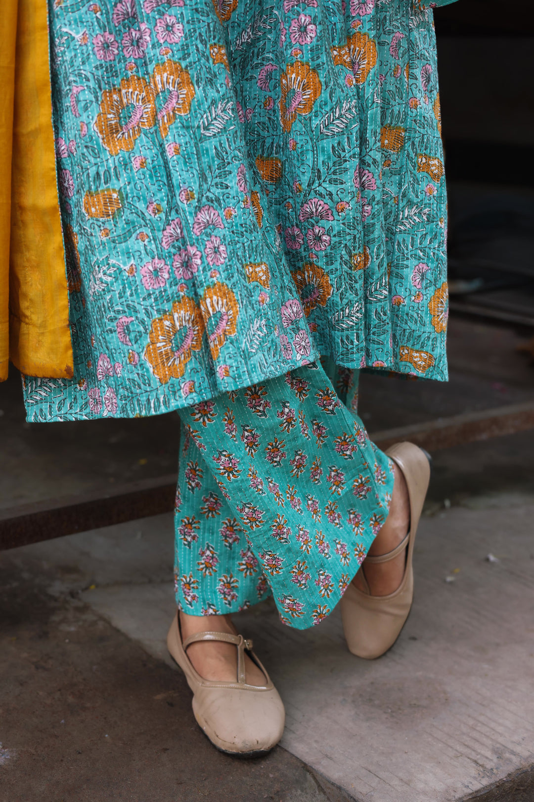 Alli • அல்லி — 3/4 Sleeve Gathered Anarkali Set