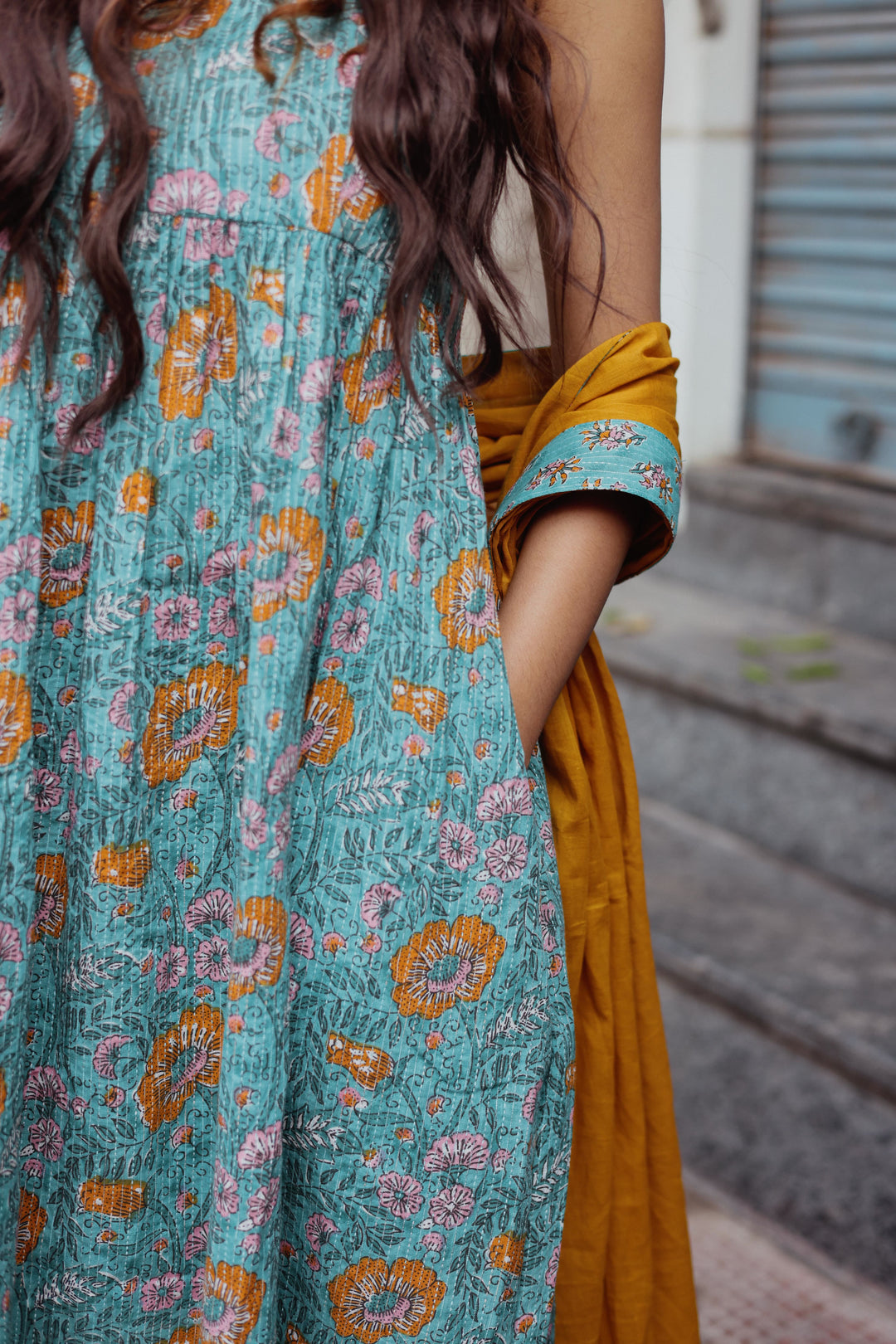 Alli • அல்லி — Sleeveless Gathered Anarkali Set