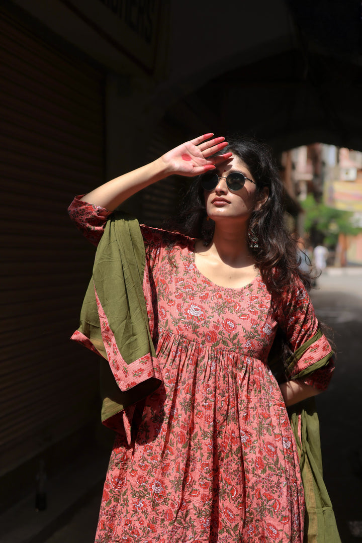Thamarai • தாமரை — 3/4 Sleeve Gathered Anarkali Set