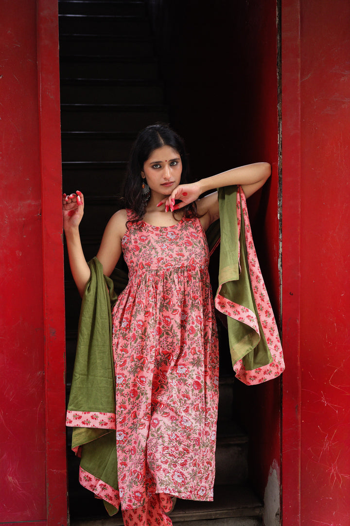 Thamarai • தாமரை — Sleeveless Gathered Anarkali Set