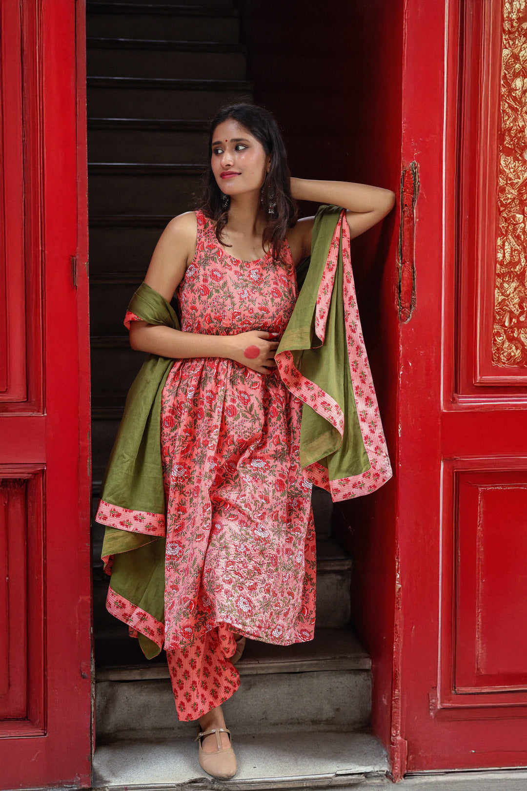 Thamarai • தாமரை — Sleeveless Gathered Anarkali Set