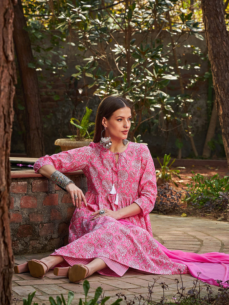Rosette Charm Cotton Kurta Set
