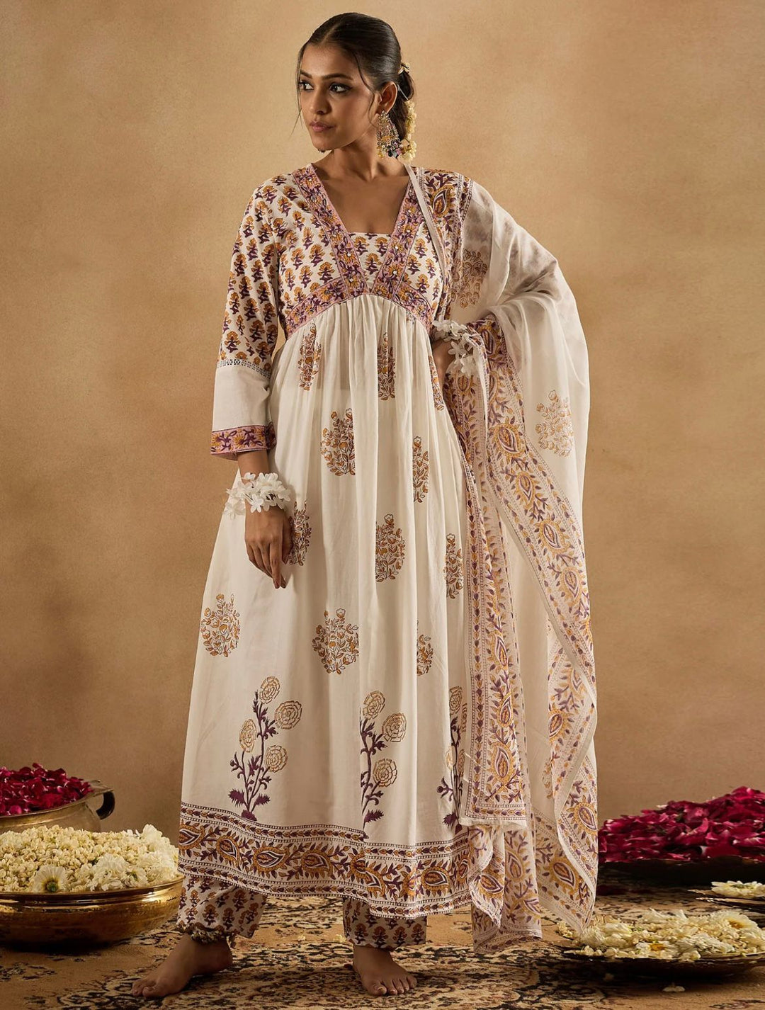 Elaichi Milk Cotton Kurta Set