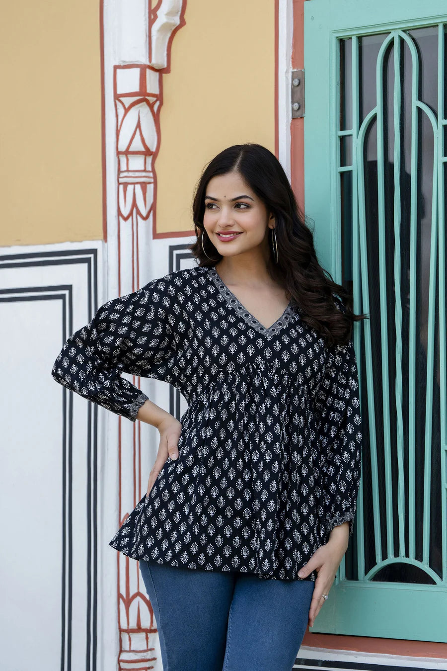 Peplum Top in Kajal Luxe