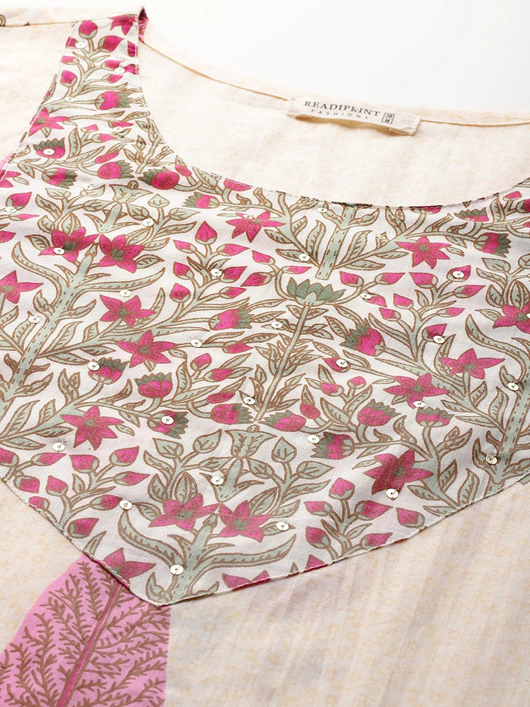 Straight Magenta Printed kurta with Palazzo and Dupatta with Sequin work