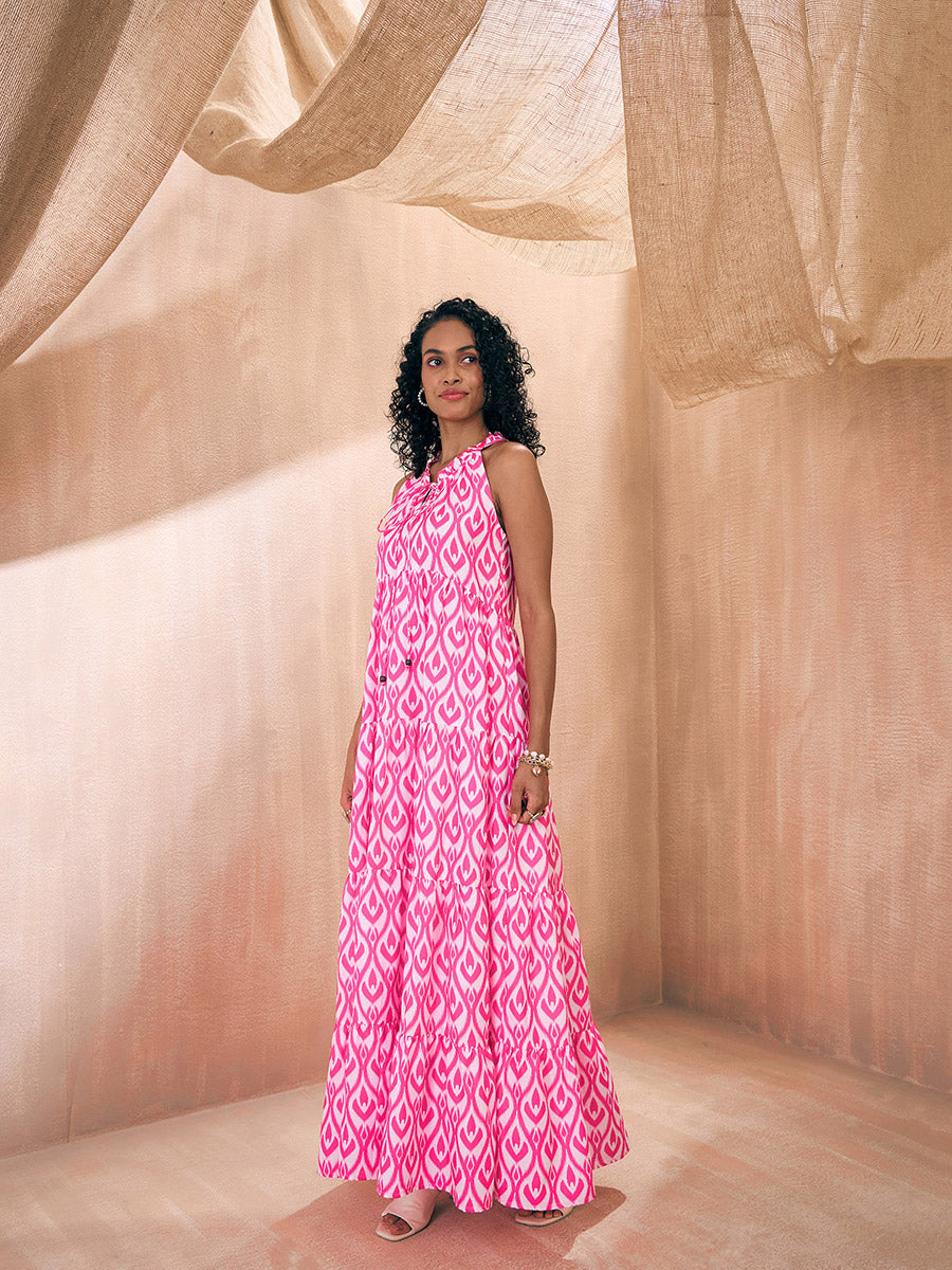 Ethnic Dress in Neon Pink