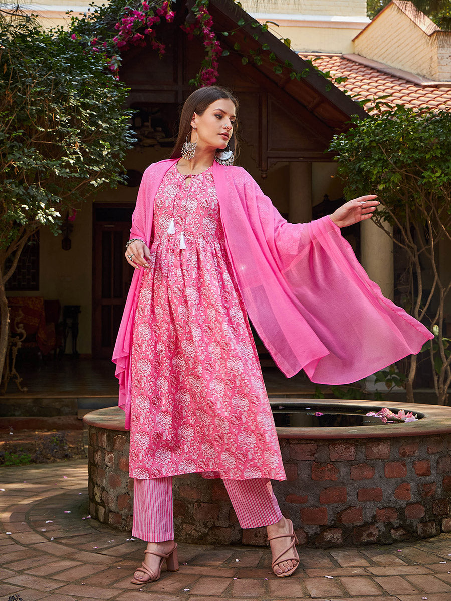 Rosette Charm Cotton Kurta Set