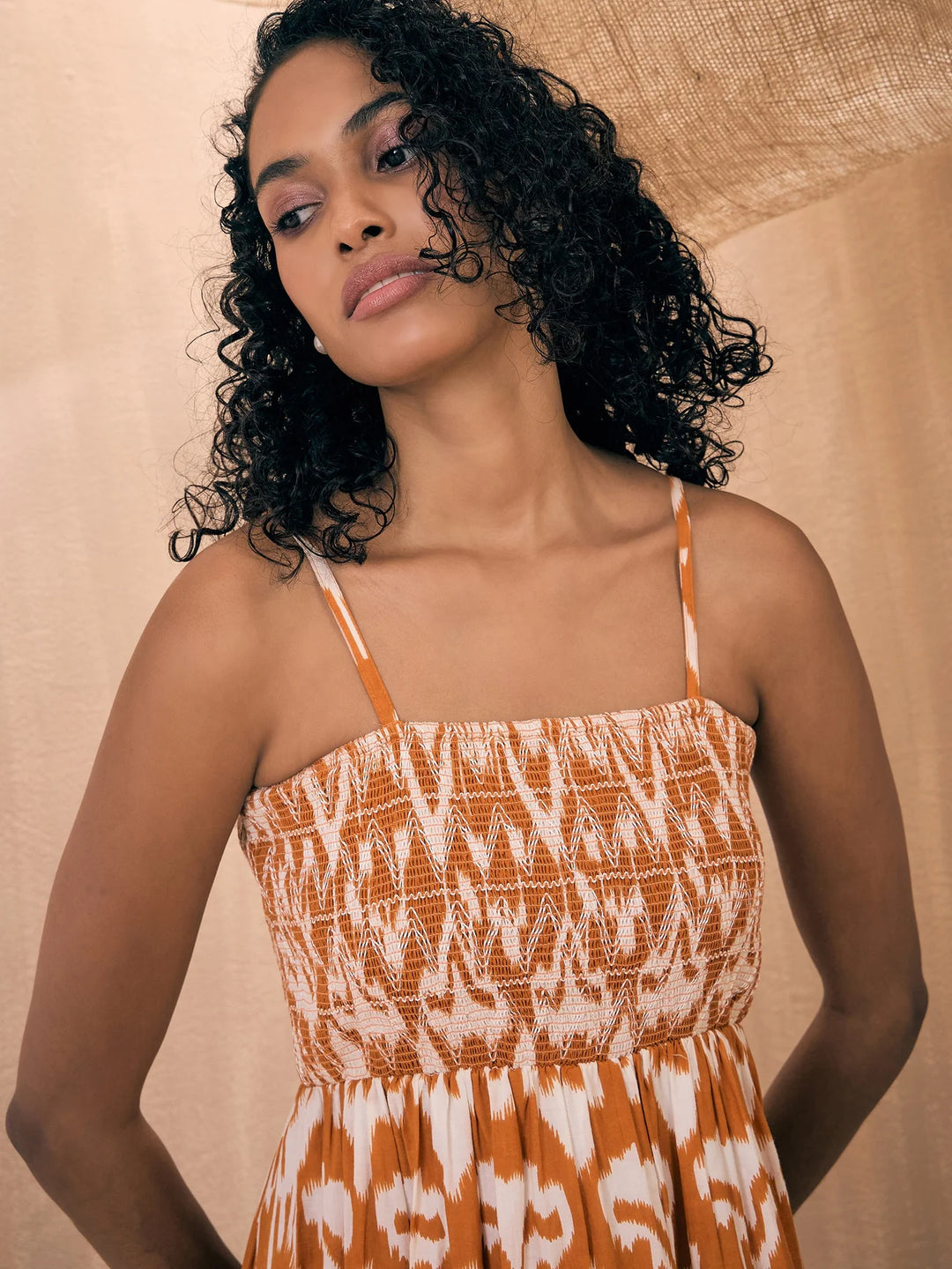 Ethnic Dress in Orange Caramel