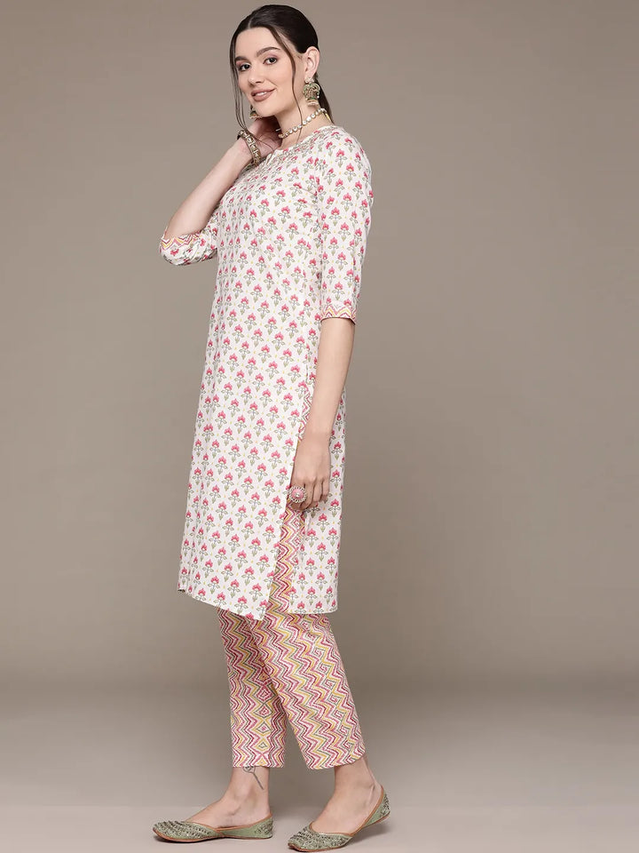 Straight White Kurta and Bottom with Dupatta