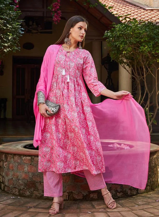 Rosette Charm Cotton Kurta Set