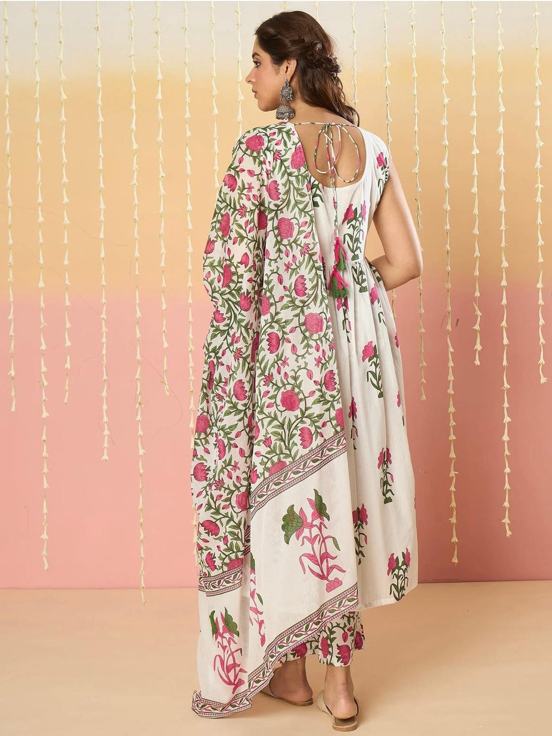Rose Milk Cotton Kurta Set