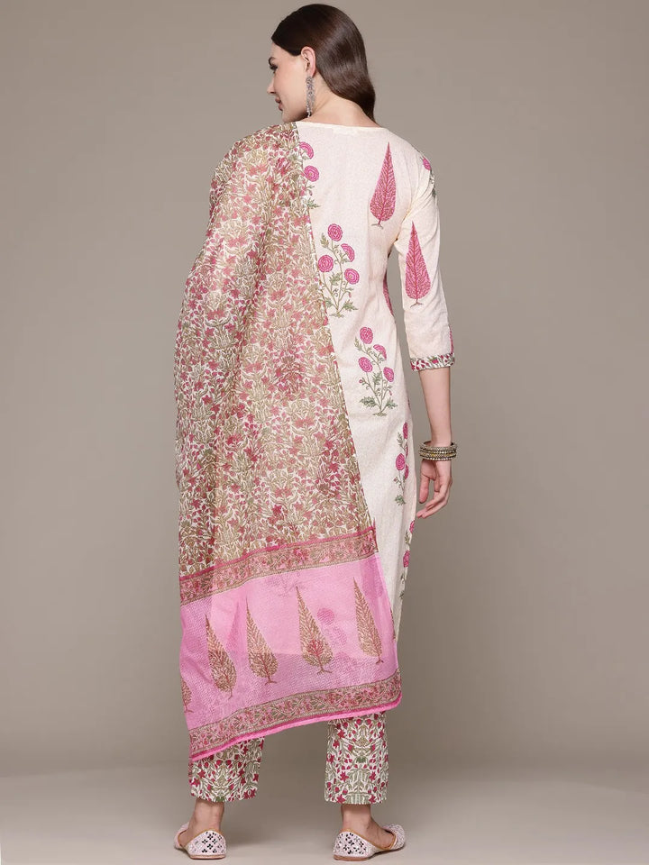 Straight Magenta Printed kurta with Palazzo and Dupatta with Sequin work