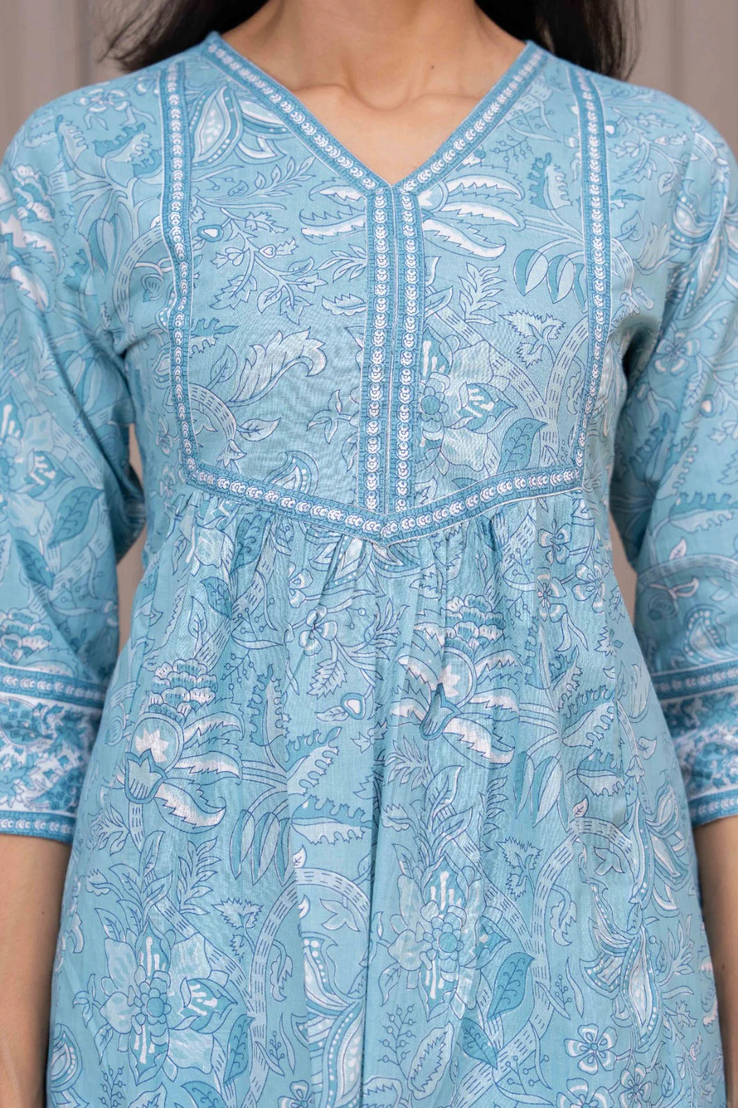 Peplum Top in Cerulean Blue