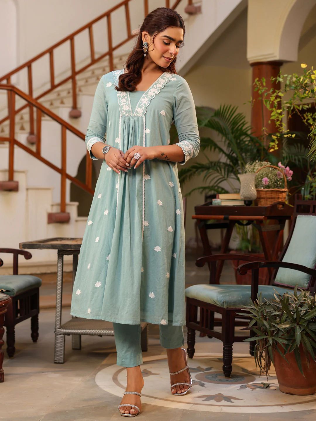 Mint Barfi Cotton Kurta set
