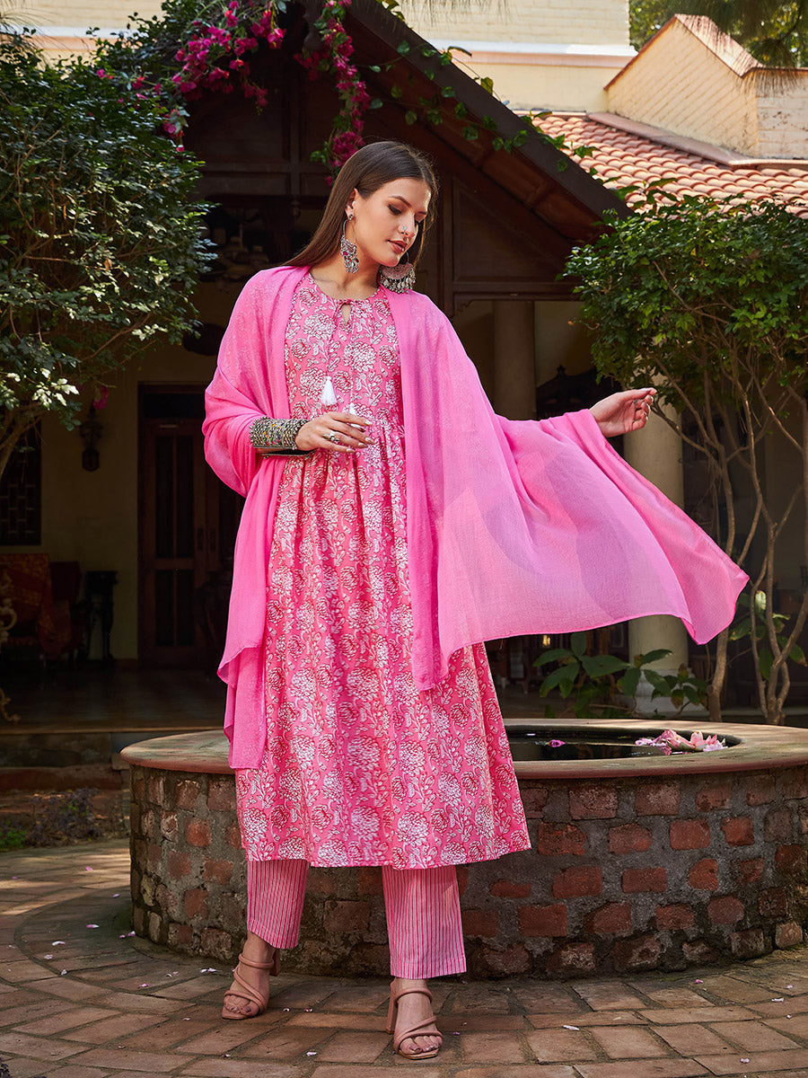 Rosette Charm Cotton Kurta Set