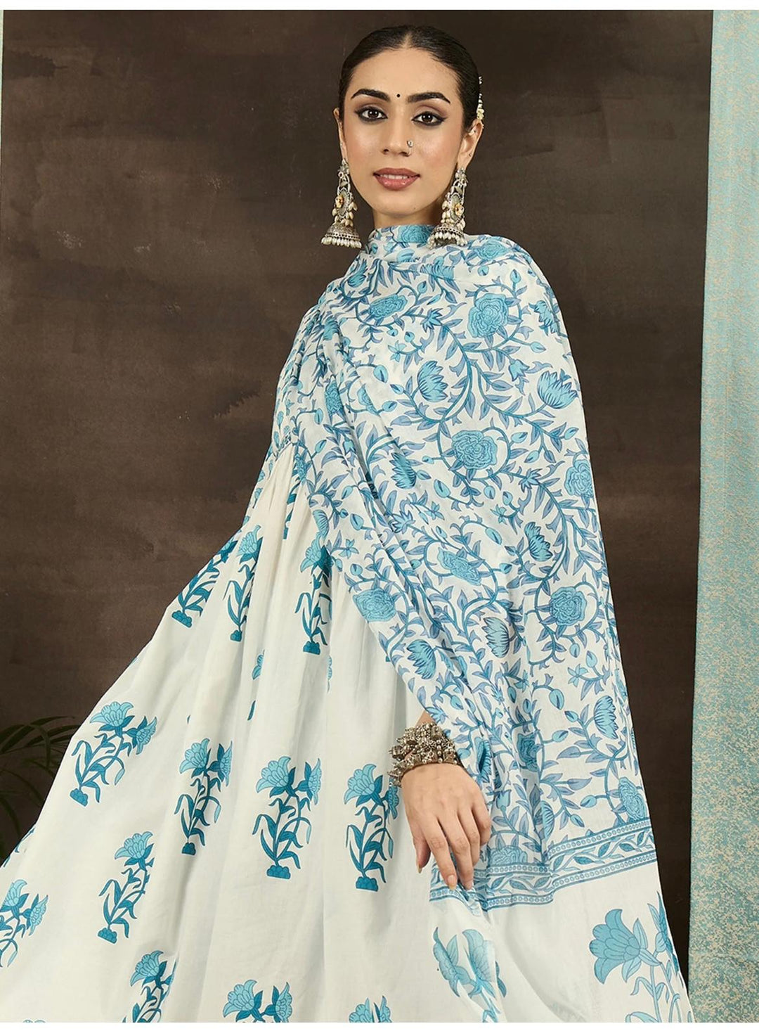 Palkova Blues Cotton Kurta Set