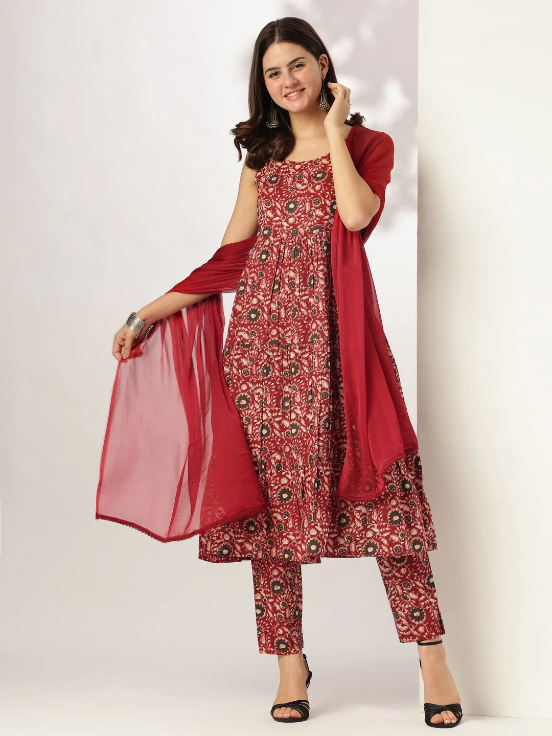 Beetroot Halwa Cotton Kurta Set