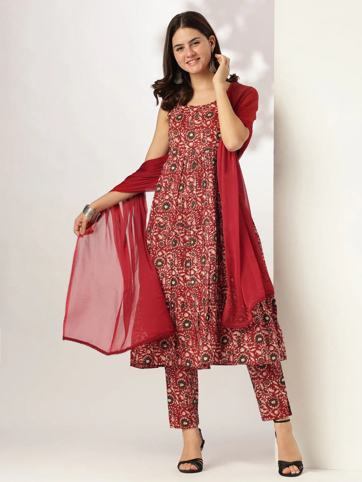 Beetroot Halwa Cotton Kurta Set