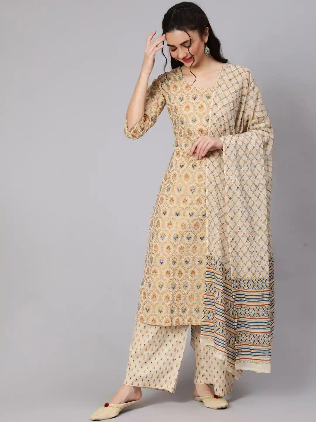 Golden Hues Cotton Kurta Set