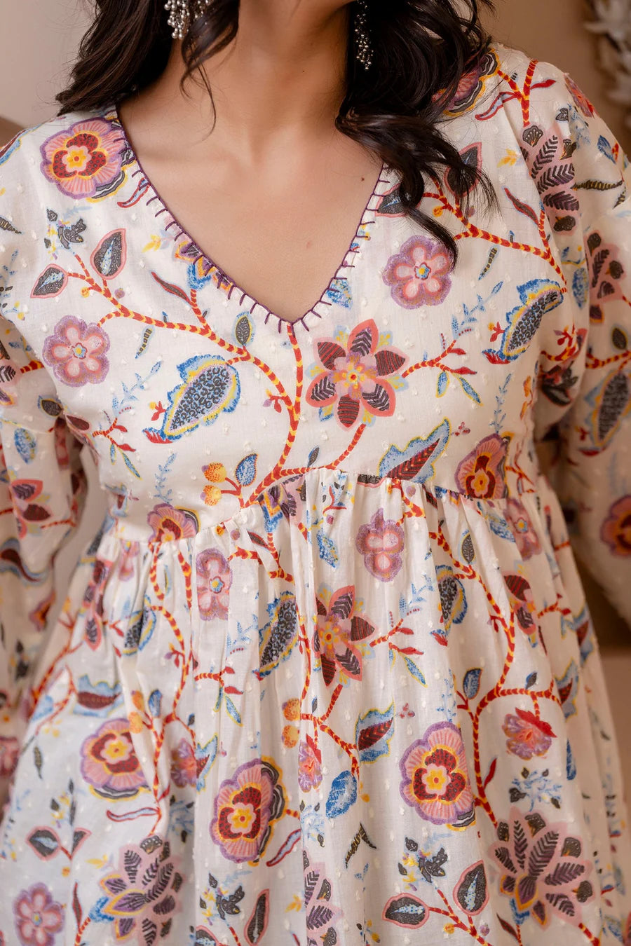 Peplum Top in Floral Entanglement