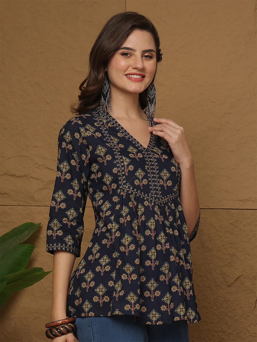 Tunic Blouse in Olive Twilight