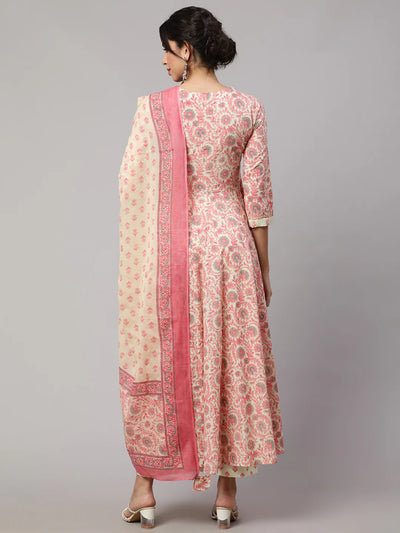 FLORAL RAYON PRINT KURTA SET WITH DUPATTA