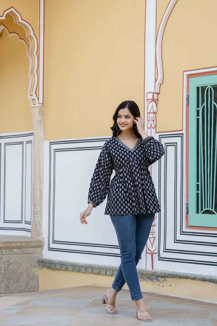Peplum Top in Kajal Luxe