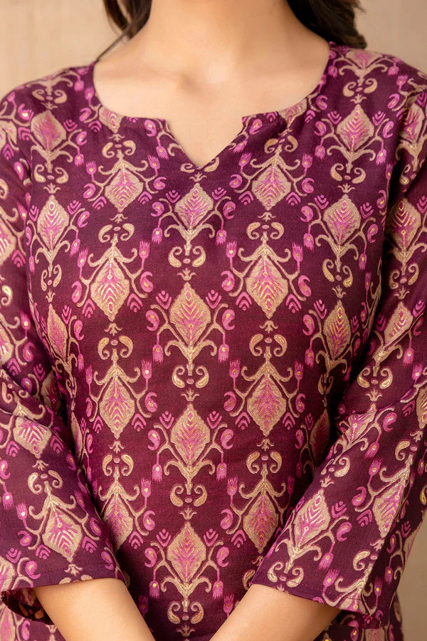Kurta Top in Wine Royale