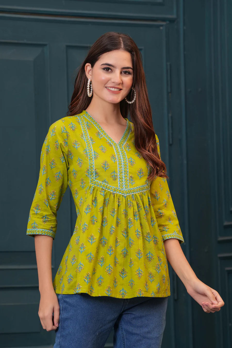 Peplum Top in Squeezy Lime