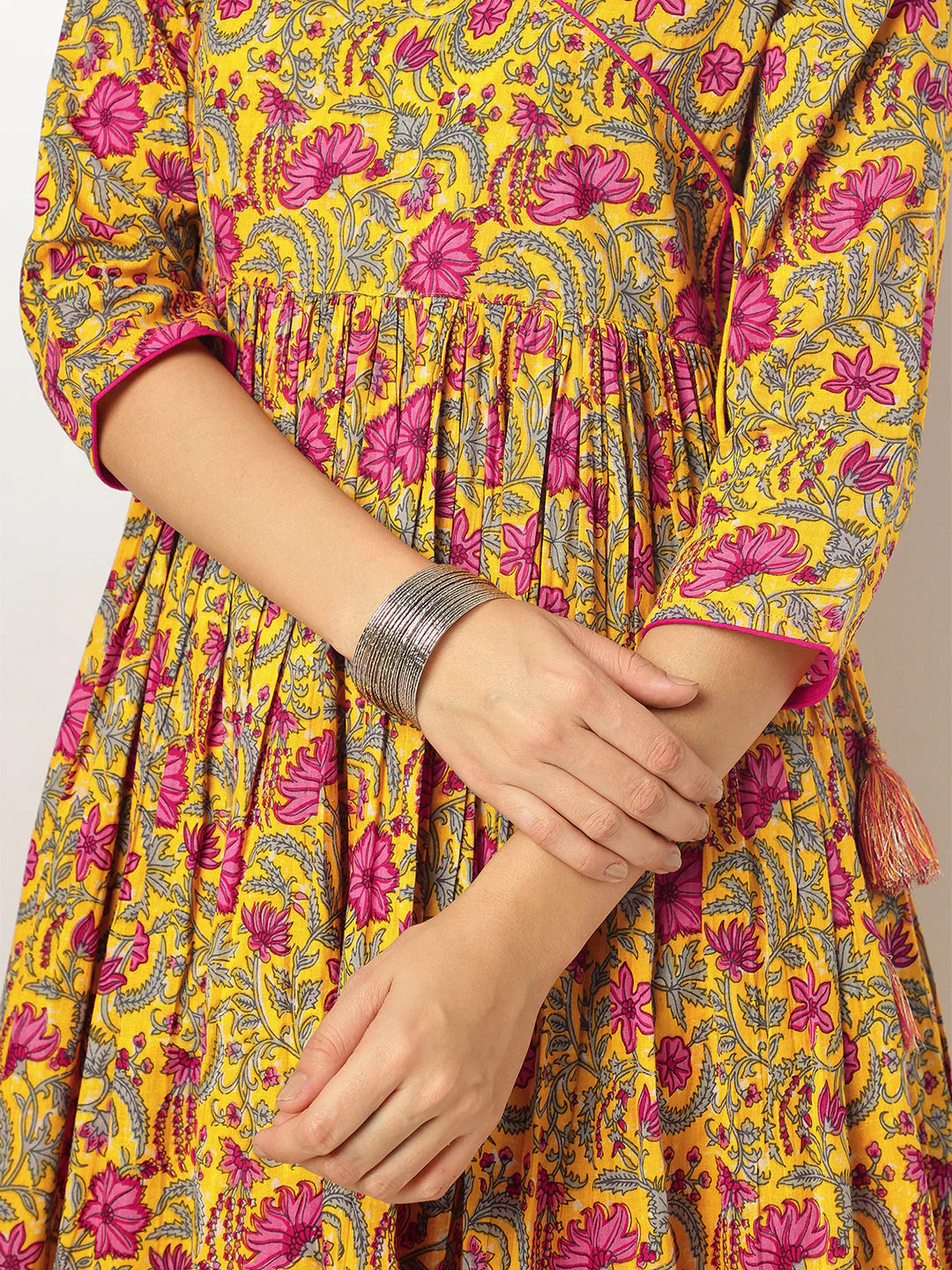 Fuchsia Rasmalai Cotton Kurta Set