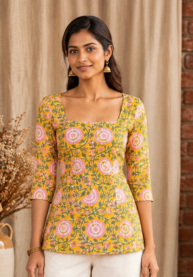 Marigold Muse 3/4 Sleeve Top
