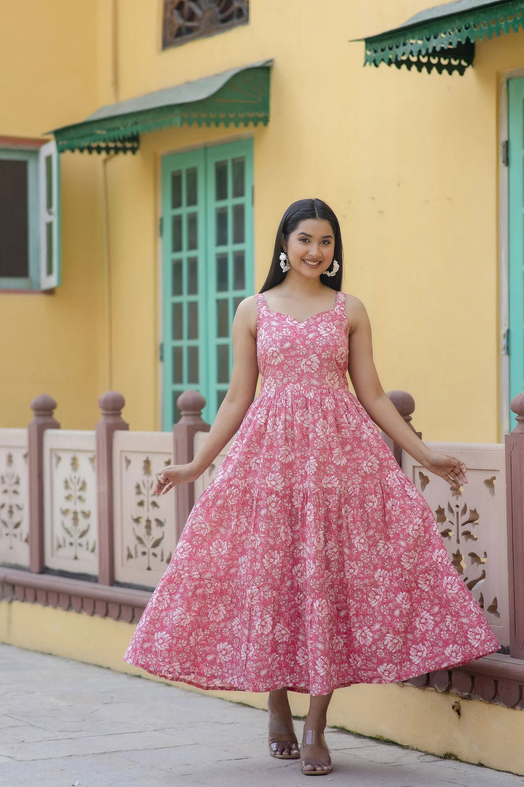 Ethnic Dress in Bubblegum Pink