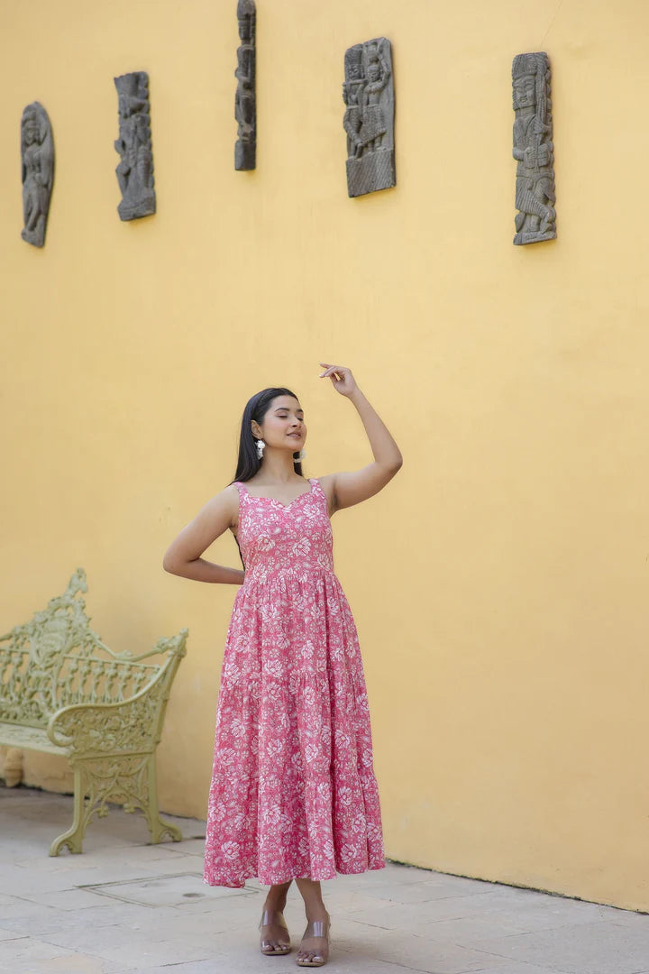 Ethnic Dress in Bubblegum Pink