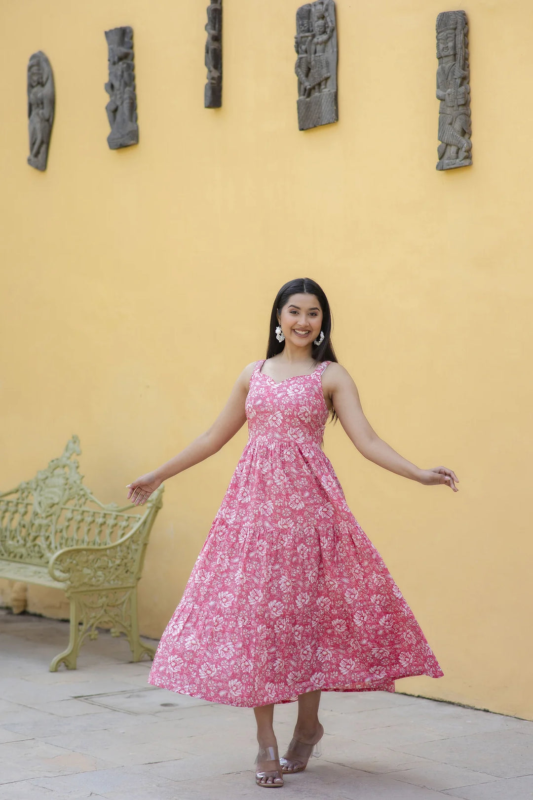 Ethnic Dress in Bubblegum Pink