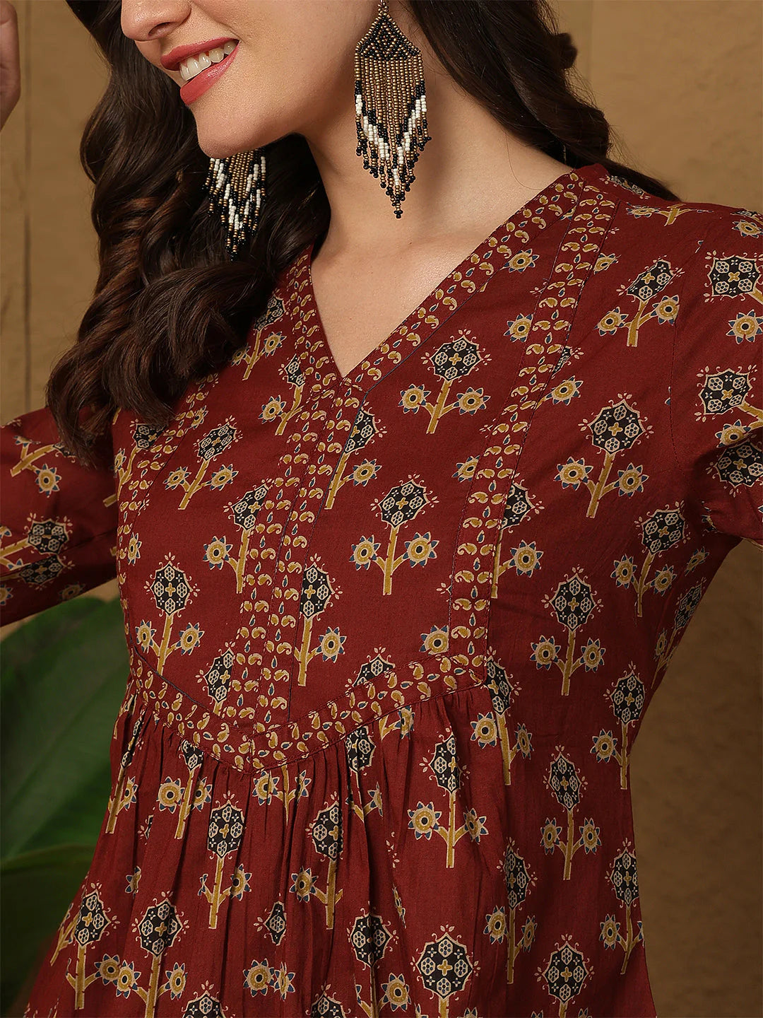 Tunic Blouse in Crimson Charm