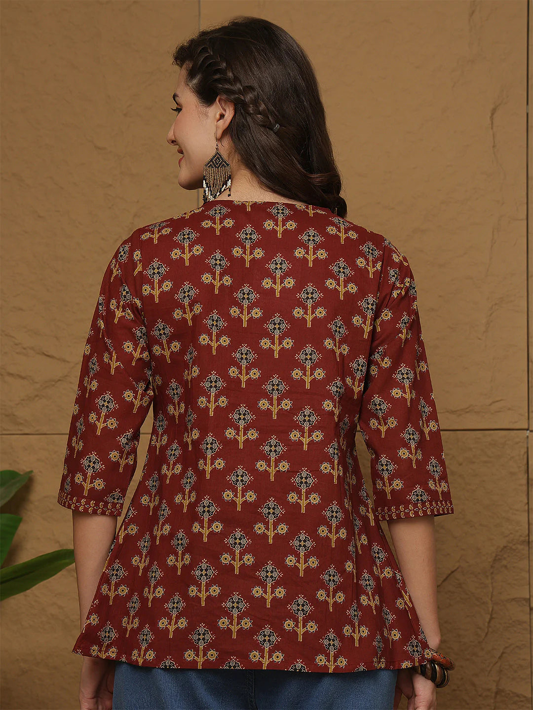 Tunic Blouse in Crimson Charm