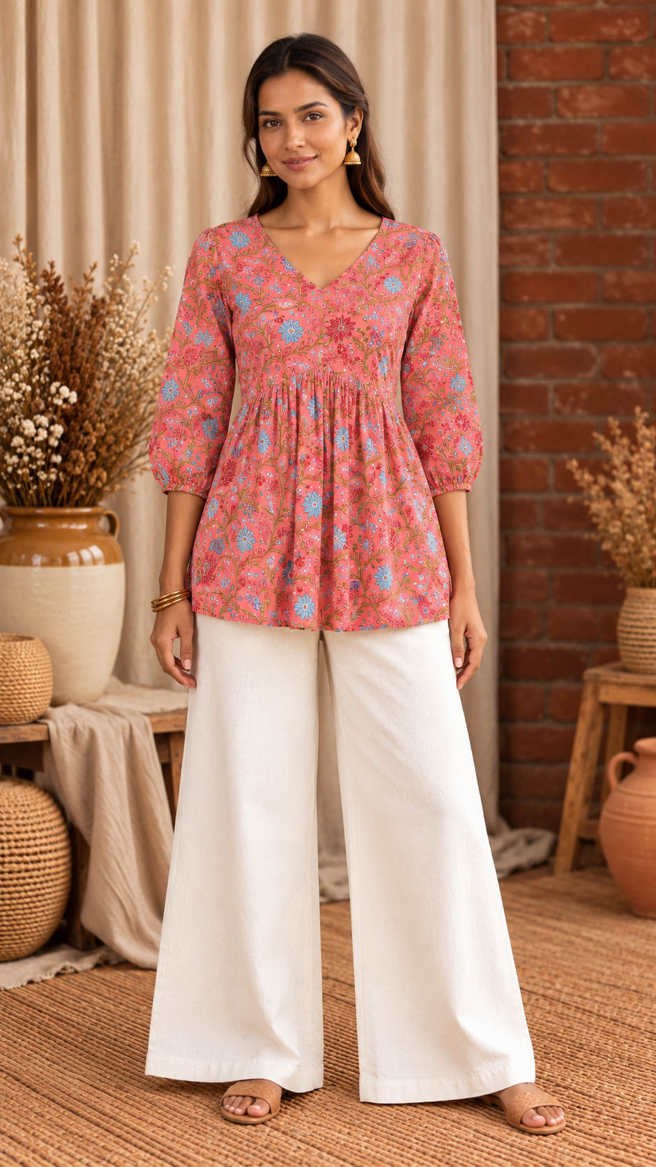 Peach Petal Peplum Top