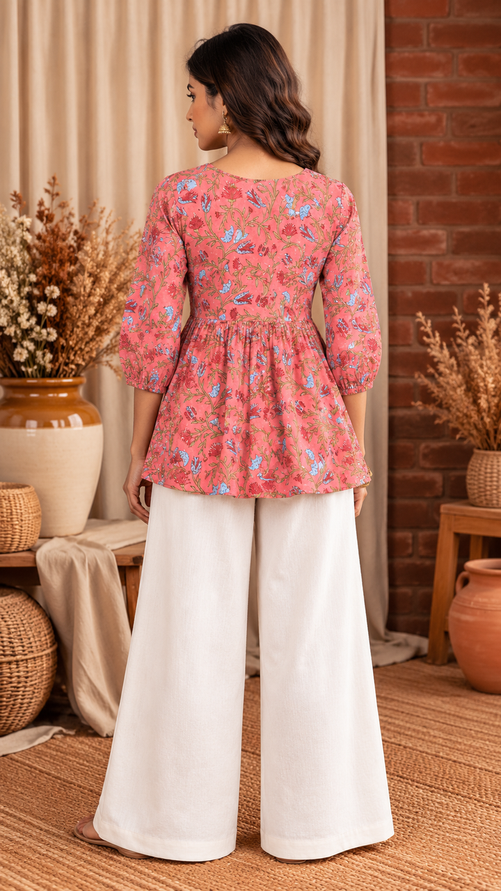 Peach Petal Peplum Top