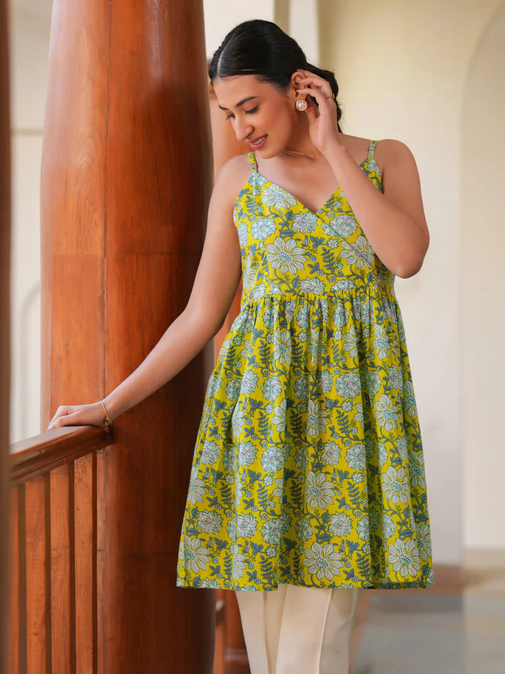 Citrus Blooms Printed A-Line Tunic