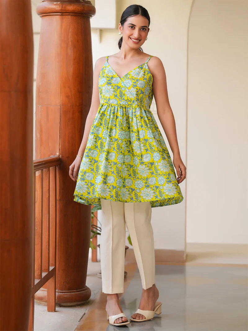 Citrus Blooms Printed A-Line Tunic