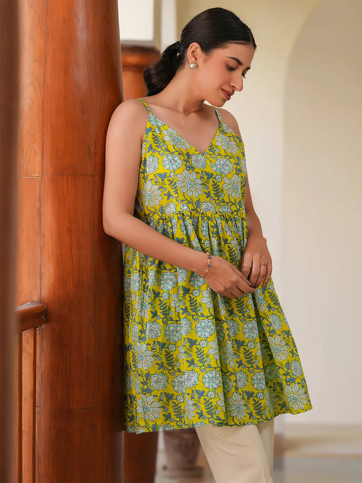 Citrus Blooms Printed A-Line Tunic