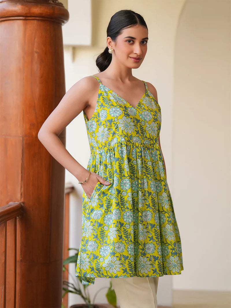 Citrus Blooms Printed A-Line Tunic