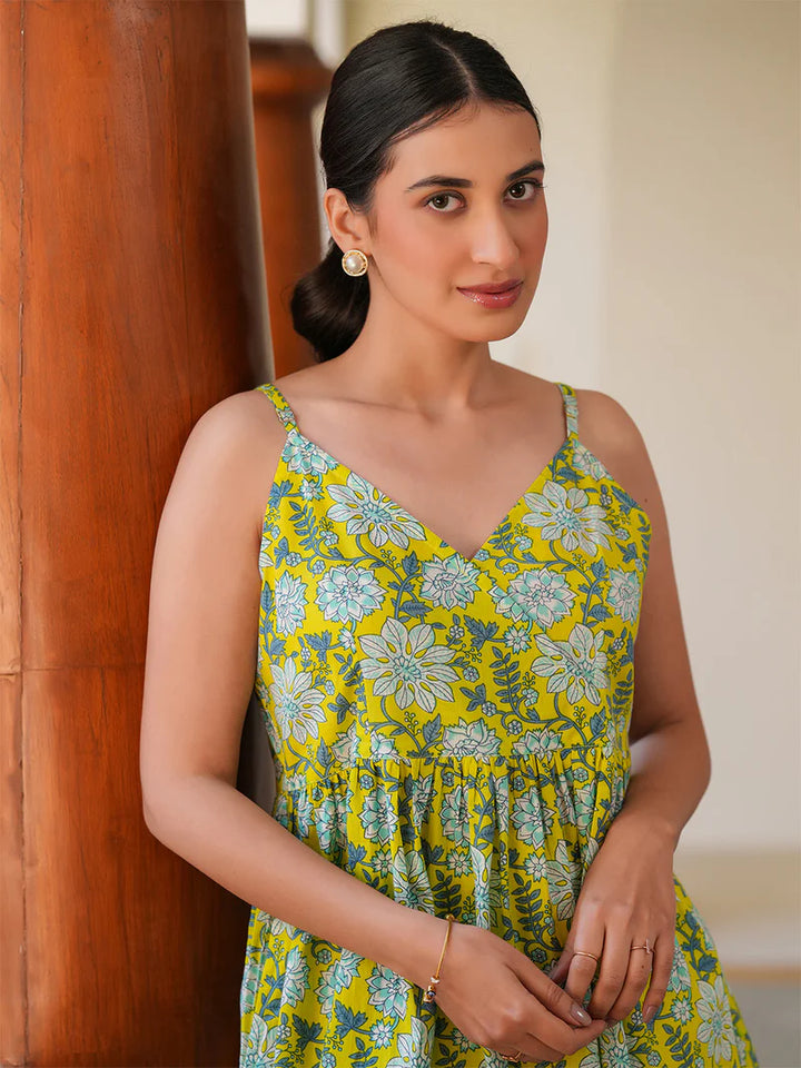 Citrus Blooms Printed A-Line Tunic