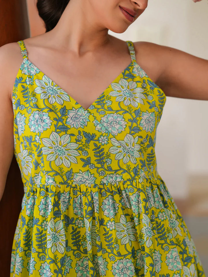 Citrus Blooms Printed A-Line Tunic