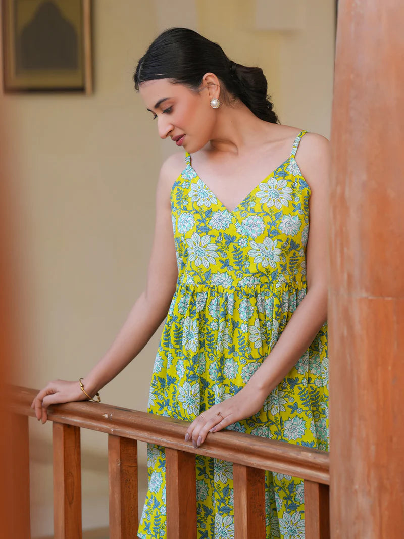 Citrus Blooms Printed A-Line Tunic