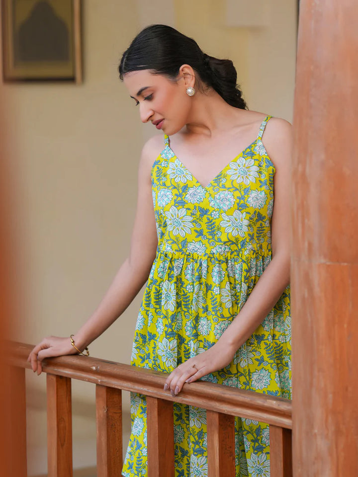 Citrus Blooms Printed A-Line Tunic