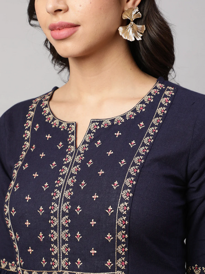 Floral Embroidered Cotton Tunic