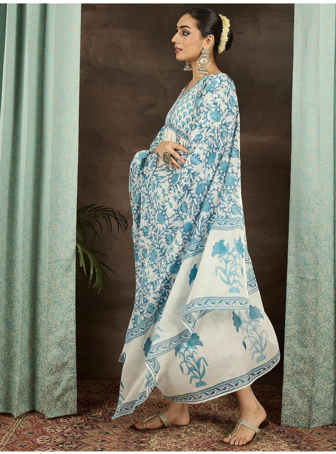 Palkova Blues Cotton Kurta Set
