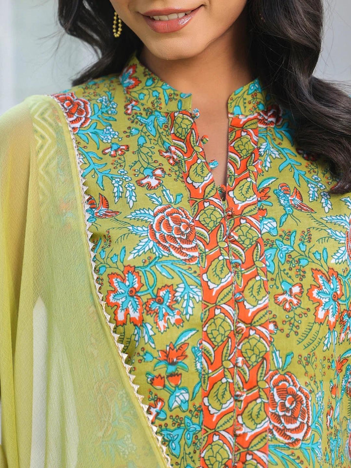 Citrus Falooda Cotton Kurta Set